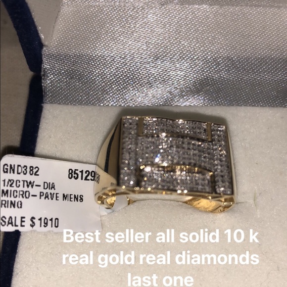 Men’s 10k solid Gold Real diamond Custom Ring! WOW